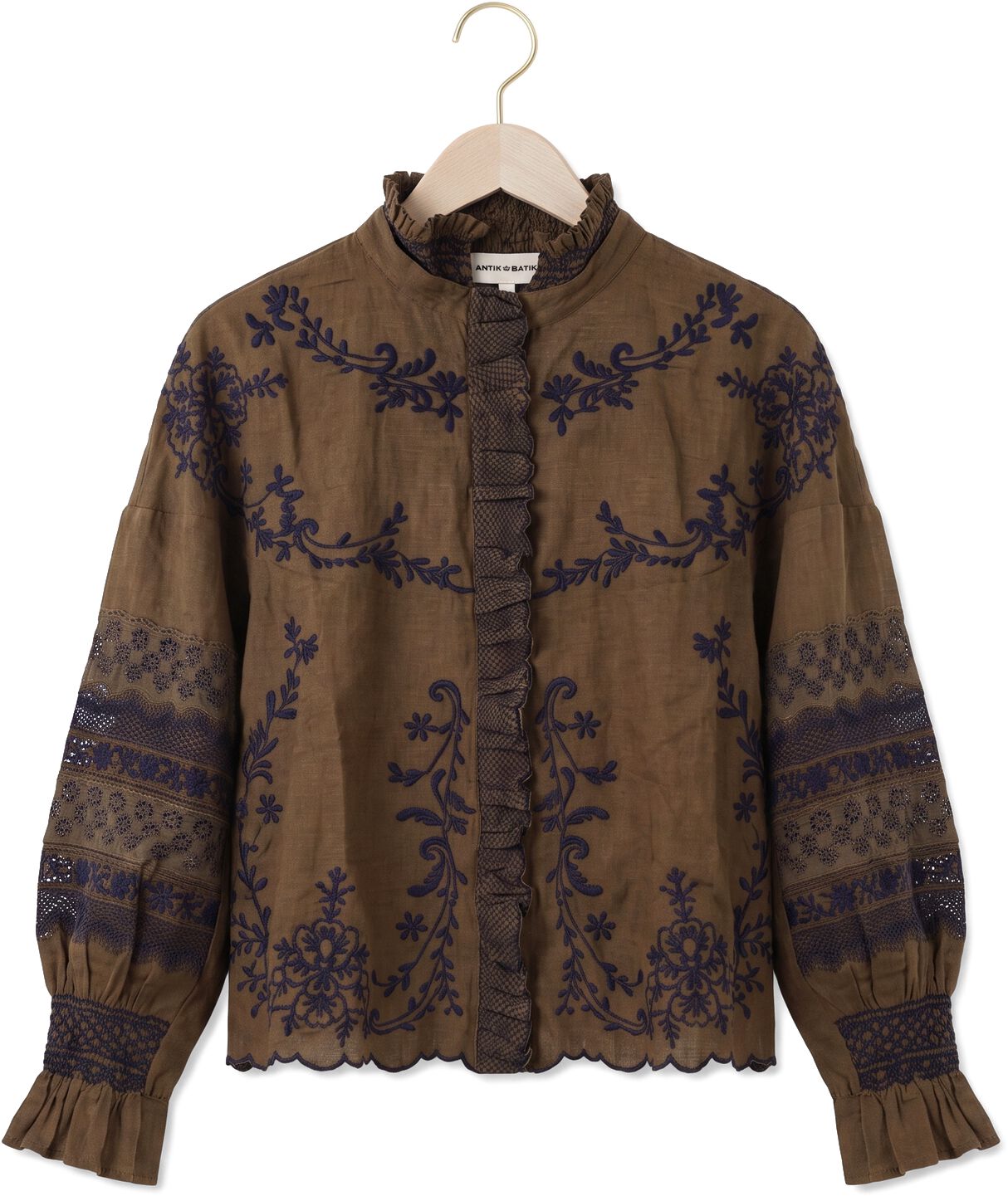 ANTIK BATIK Dames Blouses Big Blouse Khaki