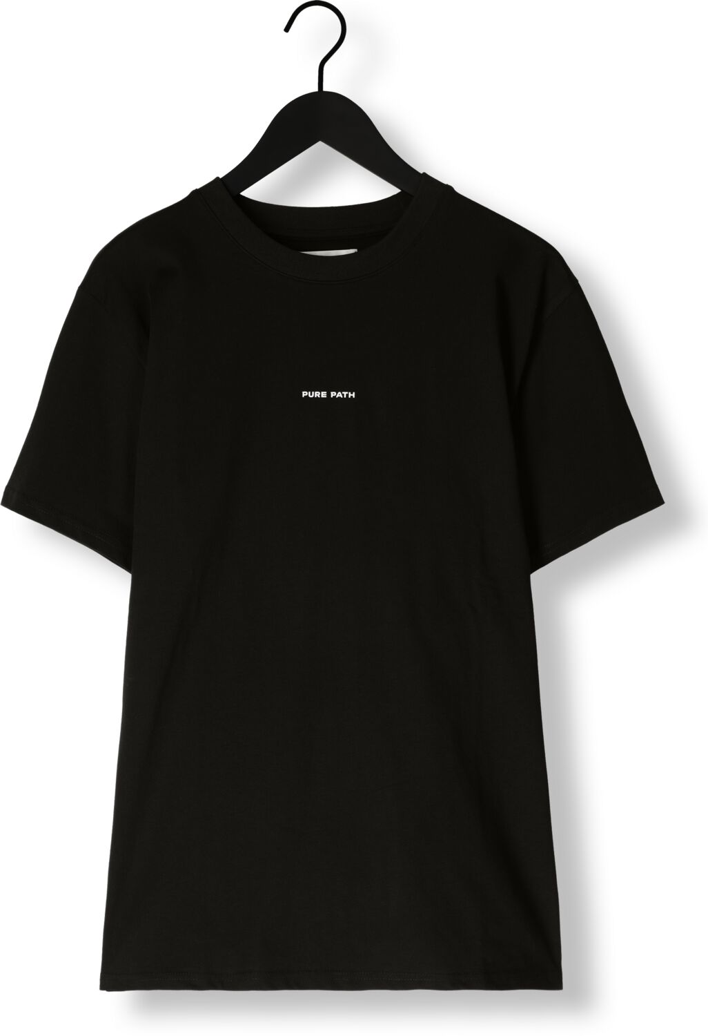 PURE PATH Heren Polo's & T-shirts Tshirt With Front And Back Print Zwart