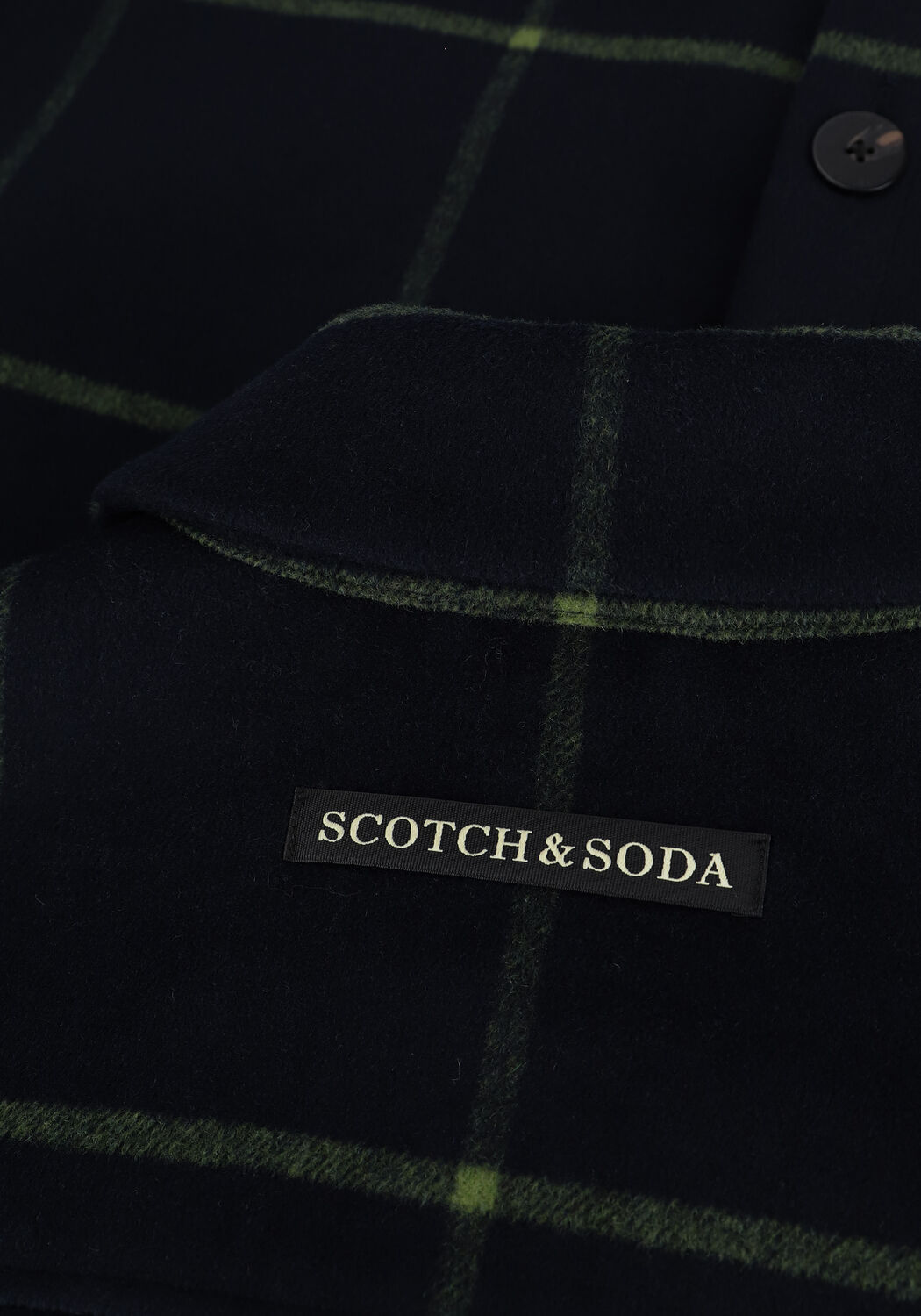 Blauwe SCOTCH & SODA Jack PADDED CHECKED WOOL-BLEND SHIR - large
