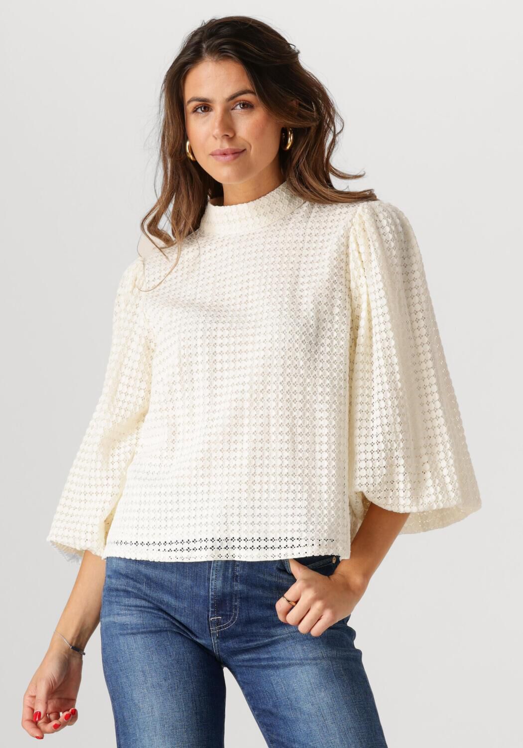 Minus Elegante Fiora Blouse voor Vrouwen Beige Dames