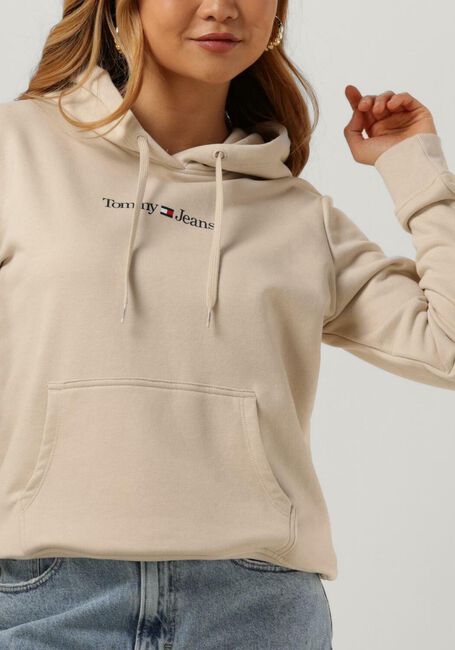Beige TOMMY JEANS Sweater TJW REG SERIF LINEAR HOODIE - large