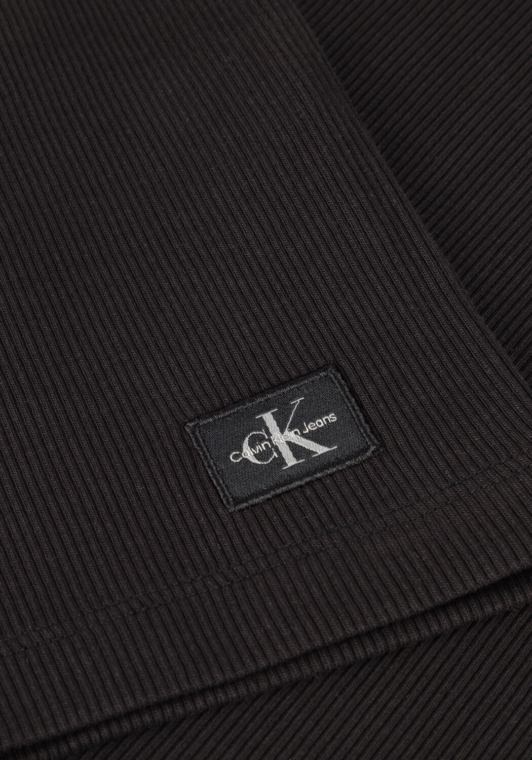 Zwarte CALVIN KLEIN Top WOVEN LABEL RIB SLEEVELESS TOP - large