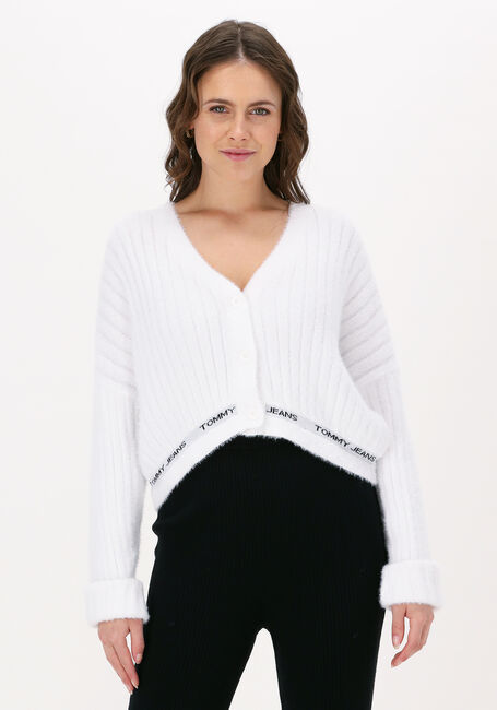 Ecru TOMMY JEANS Vest TJW CROP FURRY CARDIGAN - large
