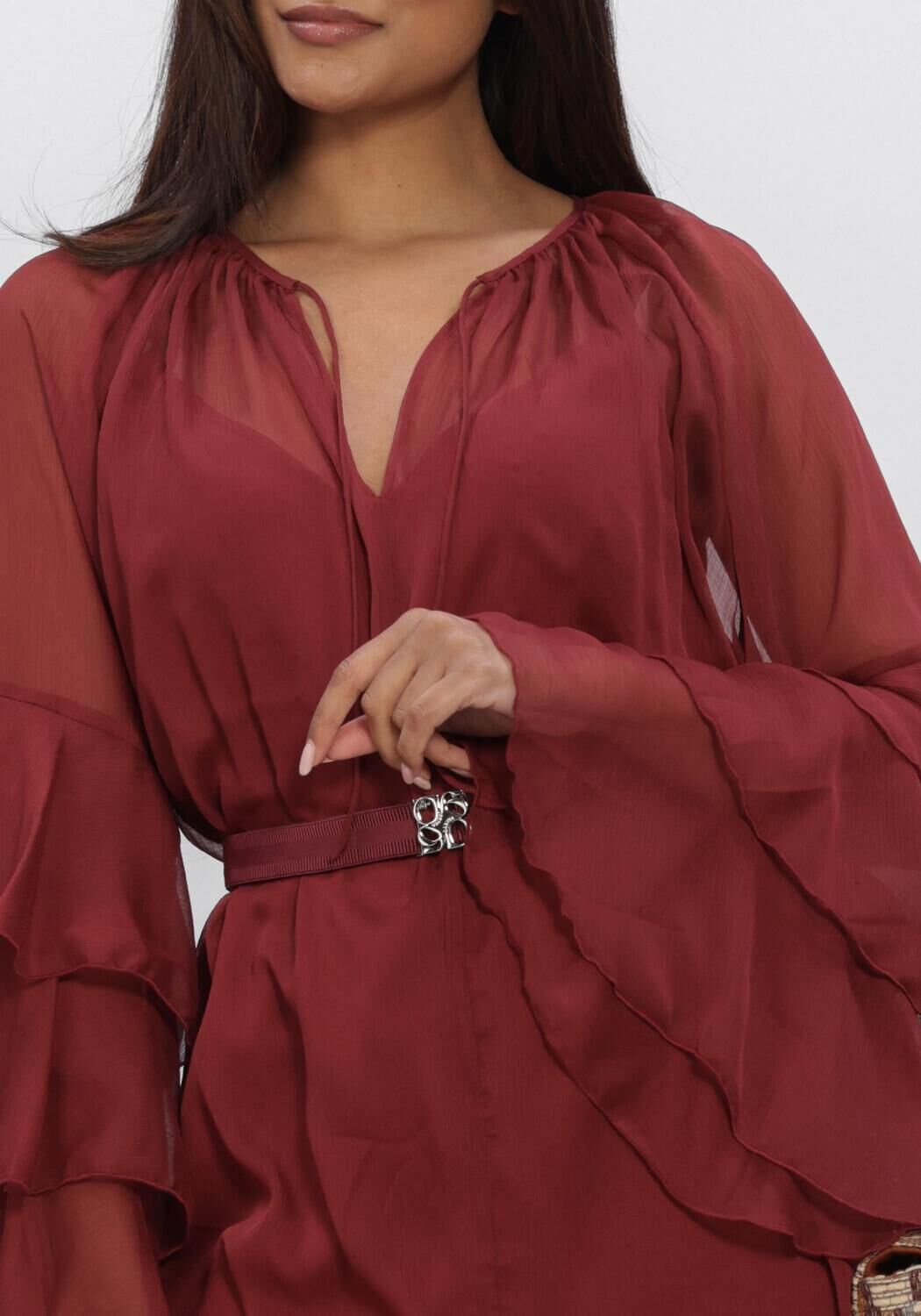 Bordeaux DANTE6 Mini jurk SOLSTICE BOHO CHIFFON SHORT DRESS - large