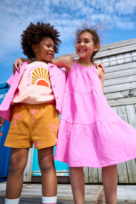 Roze TUMBLE 'N DRY Midi jurk ANGLET - large