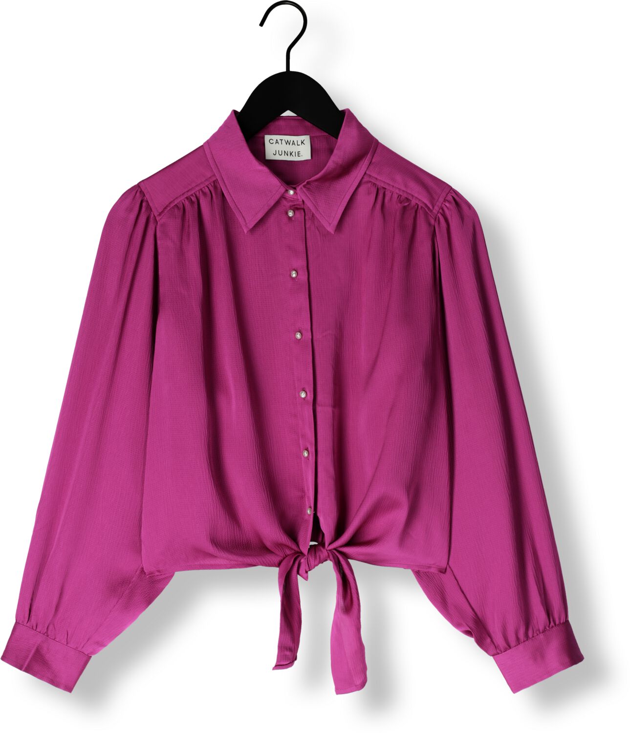 CATWALK JUNKIE Dames Blouses Button Up Blouse With Lash Paars