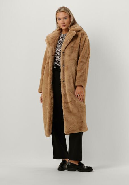 Taupe NOTRE-V Faux fur jas FUR COAT LONG - large