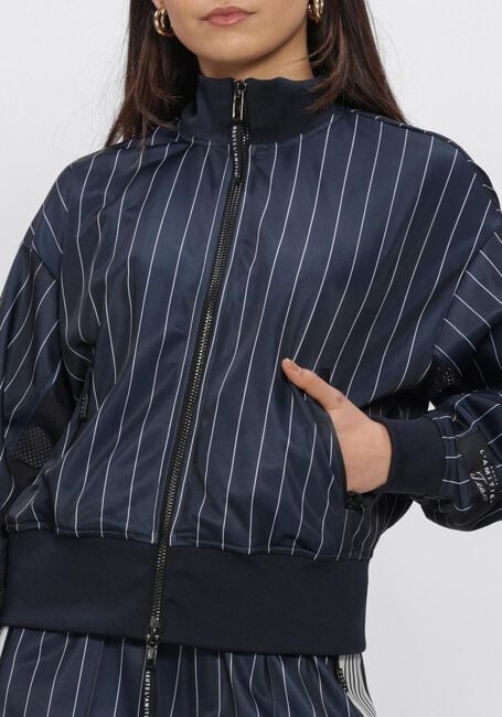 Donkerblauwe HAUTE L'AMITI&Eacute; Truien/vesten PIN STRIPE ZIP SWEAT - large