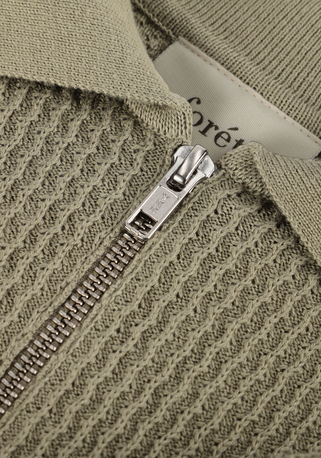 Groene FOR&Eacute;T Polo MOMENT HALF ZIP KNIT - large