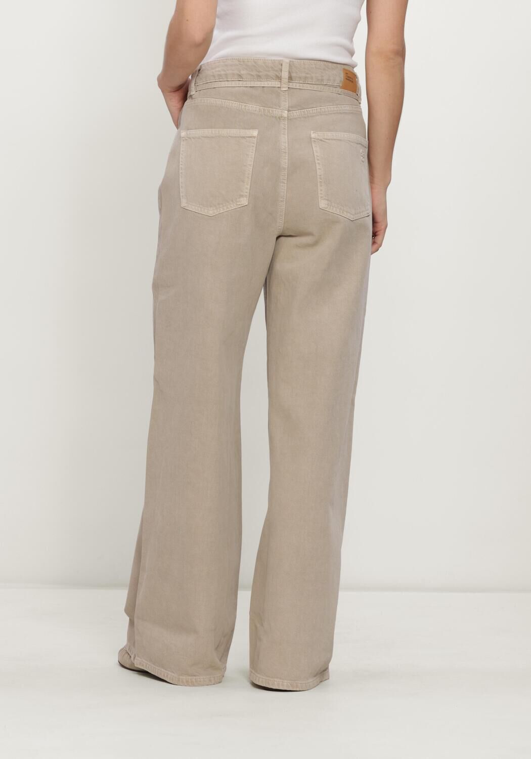 Khaki MY ESSENTIAL WARDROBE Wijde broek MWKARO 175 MID X-WIDE - large