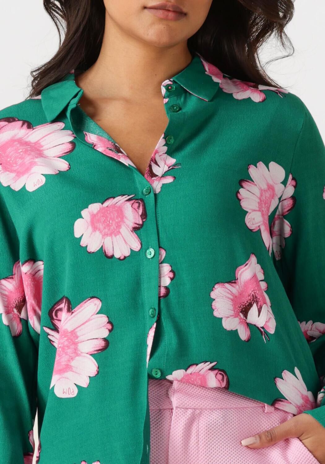 POM AMSTERDAM Dames Blouses Mila Meadow Groen