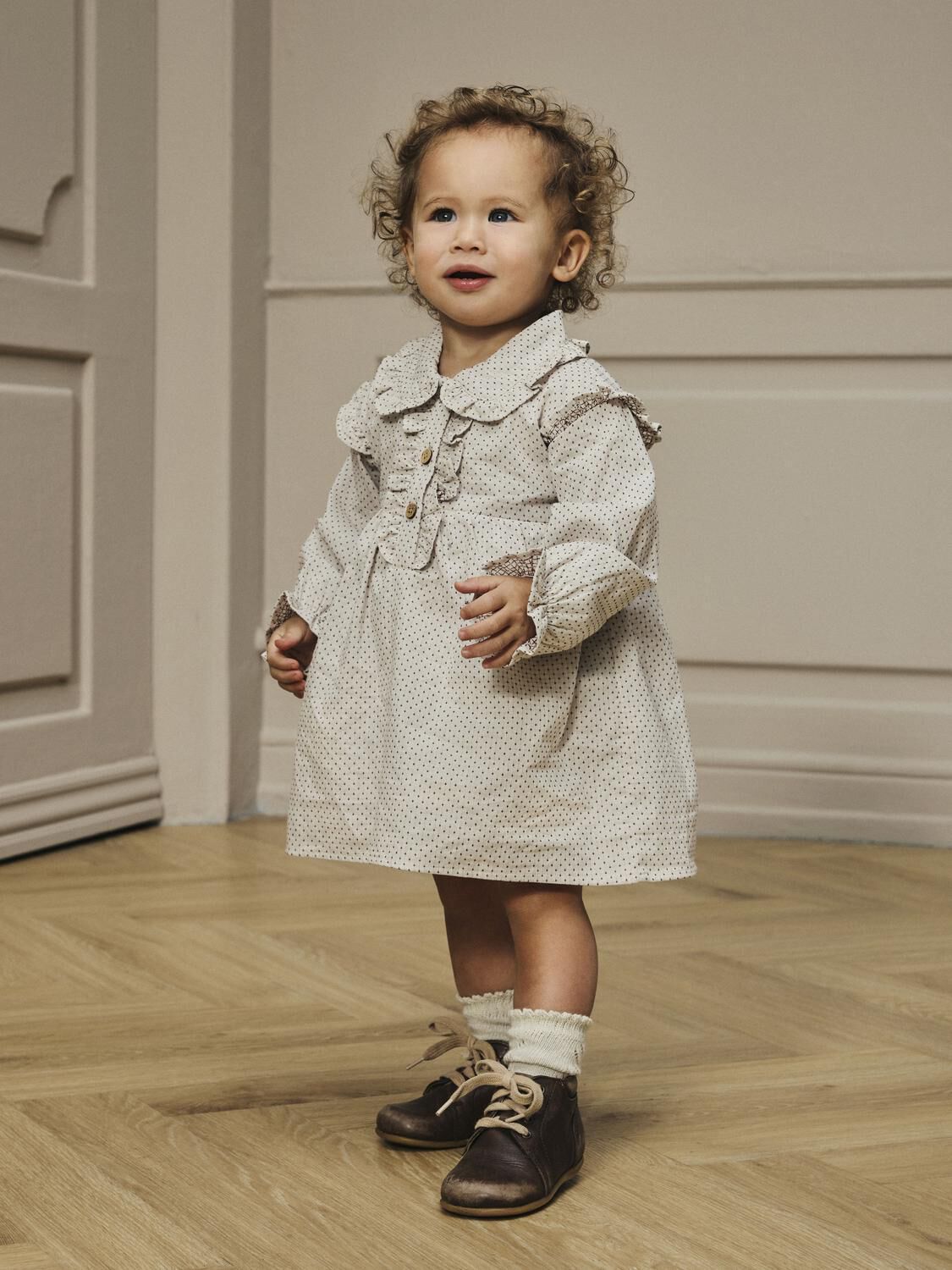 Ecru LIL' ATELIER Mini jurk NBFOLENA LS LOOSE BODY DRESS LIL - large