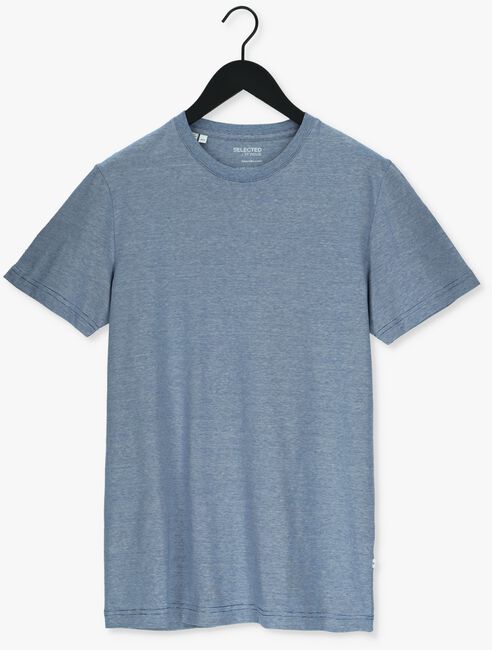 Blauwe SELECTED HOMME T-shirt NORMANI180 MINI STRIPE - large