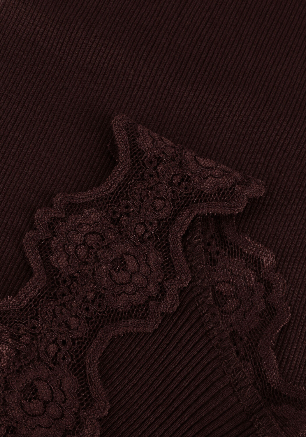 Bruine ROSEMUNDE Top BABETTE SILK TOP W/ LACE - large