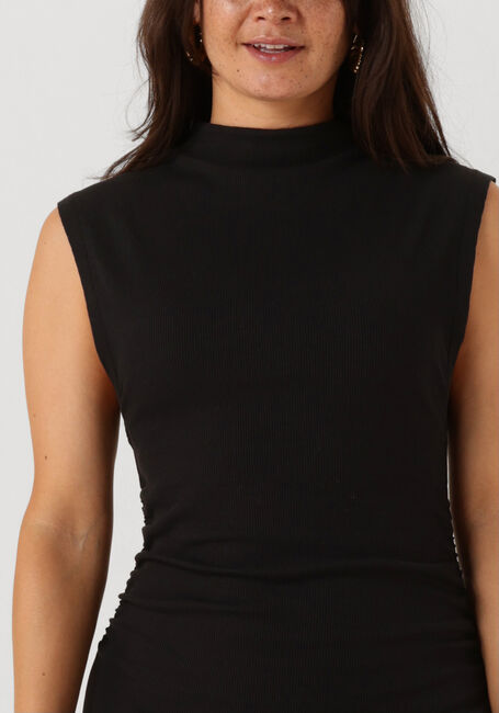 Zwarte CALVIN KLEIN Midi jurk TAB RIB MOCK NECK LONG DRESS - large