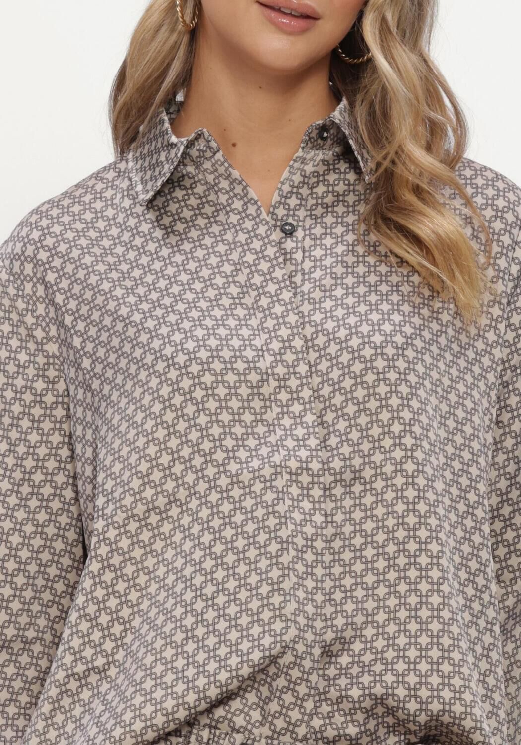 Beige NEO NOIR Polo MISTAN PATTERN SHIRT - large