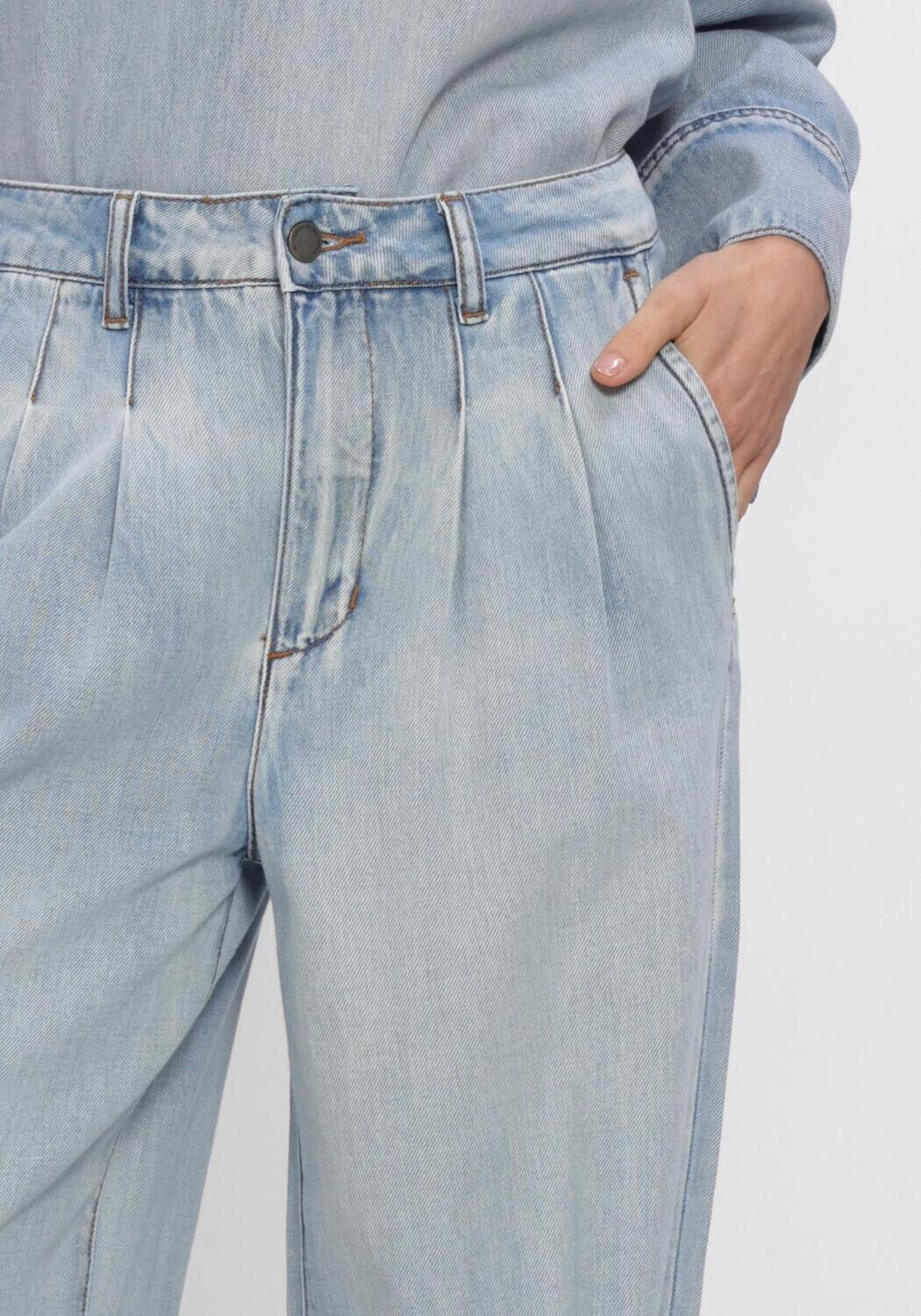 Blauwe MY ESSENTIAL WARDROBE Wide jeans MWZITO 171 HIGH WIDE PANT - large