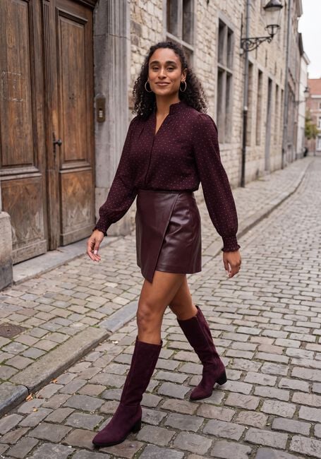 Bordeaux NEO NOIR Minirok ELAYNE FAUX LEATHER SKORTS - large