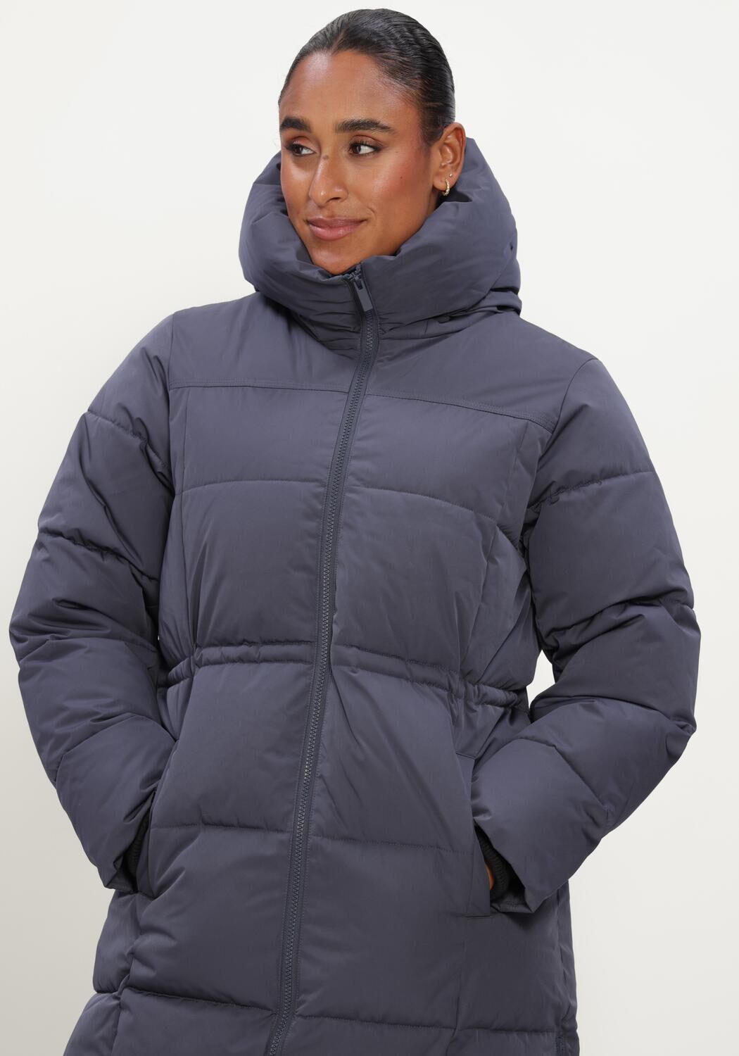 Donkergrijze MSCH COPENHAGEN Gewatteerde jas MSCHZALA PAVINARIA JACKET - large