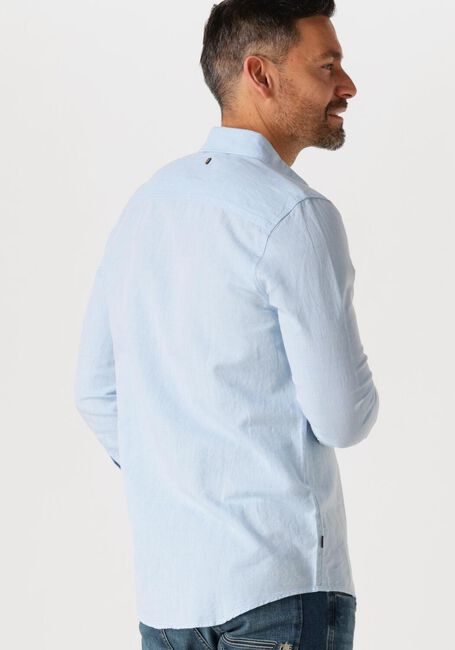 Blauwe PME LEGEND Casual overhemd LONG SLEEVE SHIRT COTTON LINEN 2 TONE - large