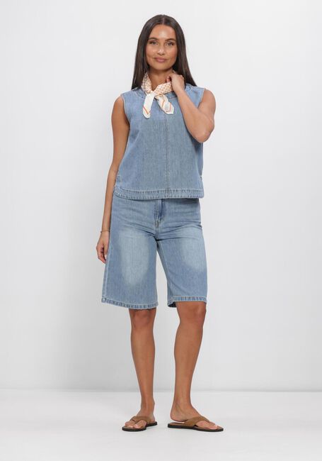 Blauwe OBJECT Top OBJROSIE S/L LO DENIM TOP - large