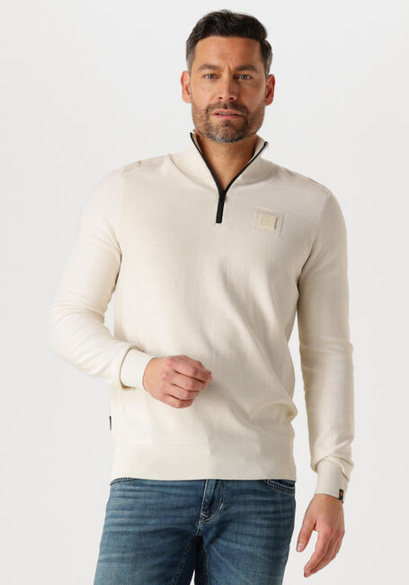 Beige PME LEGEND Trui HALF ZIP COLLAR COTTON MODAL - large