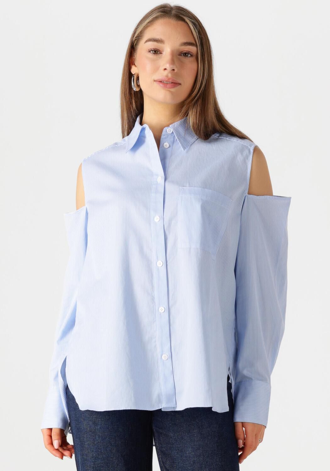 Blauwe CATWALK JUNKIE Blouses OPEN SHOULDER BLOUSE | Omoda