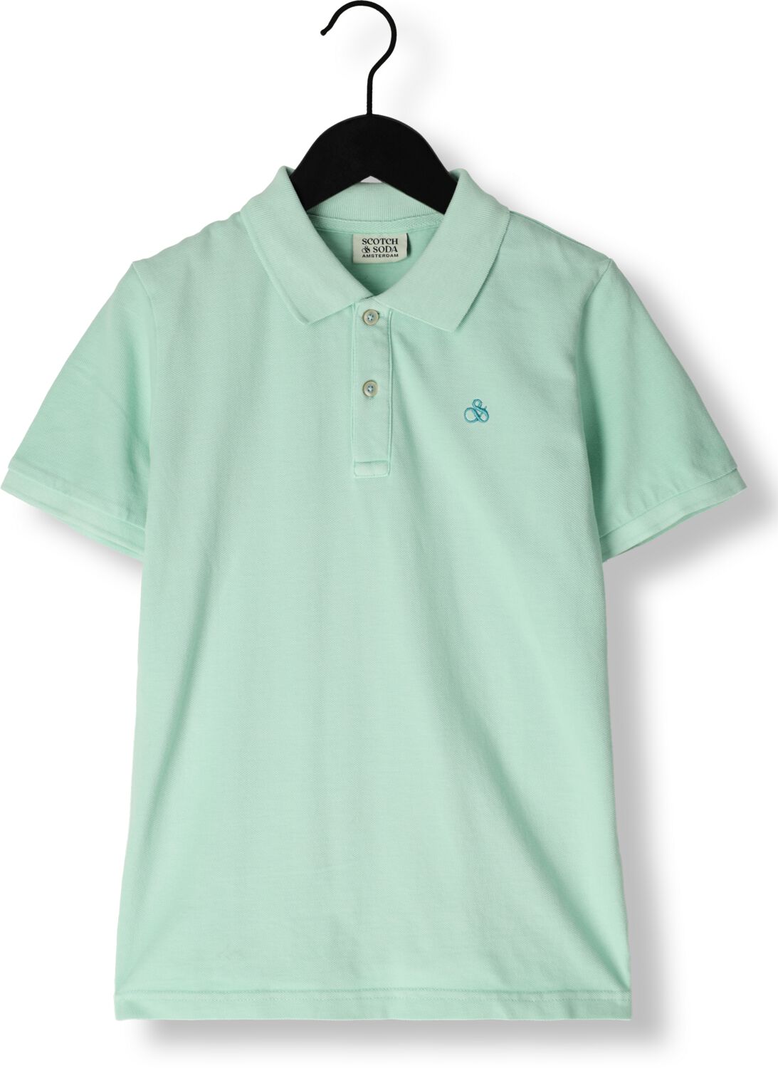 SCOTCH & SODA Jongens Polo's & T-shirts Garment-dyed Pique Polo Mint