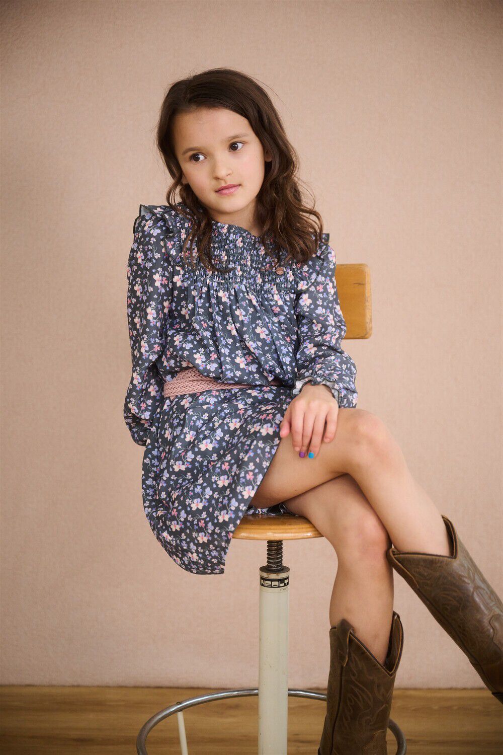 Donkergroene NONO Mini jurk MAAN AOP WATERCOLOR DRESS - large