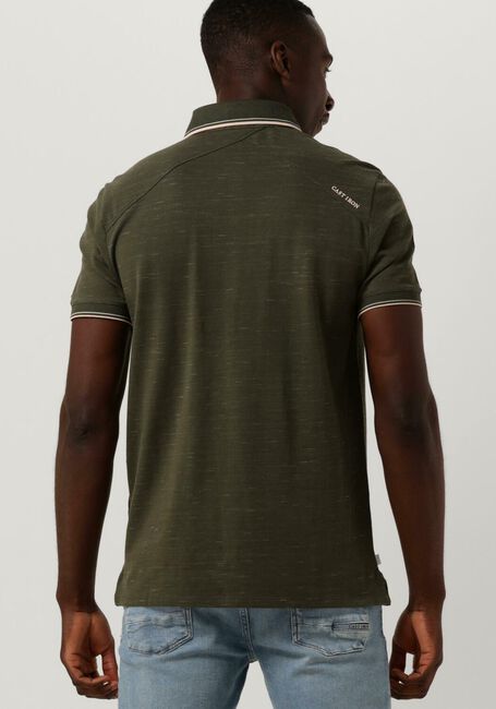 Groene CAST IRON Polo SHORT SLEEVE POLO INJECTED COTTON PIQUE - large