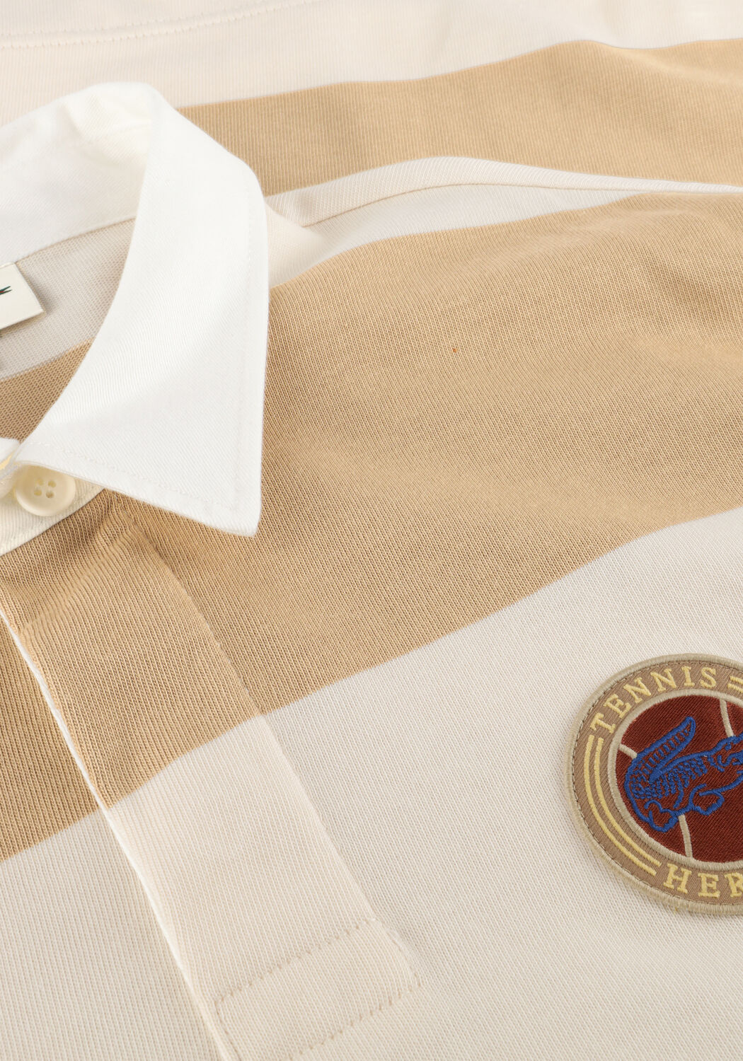 Multi LACOSTE Polo BADGE ACCENT STRIPED RUGBY SHIRT - large