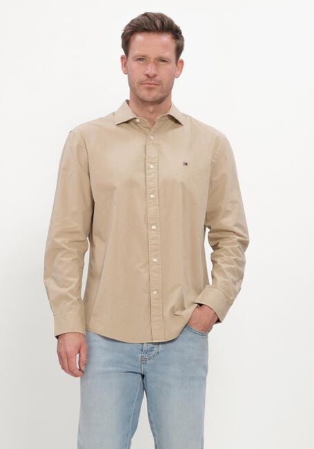 Beige TOMMY HILFIGER Casual overhemd GMD POPLIN SEMI SPREAD RF SHT - large