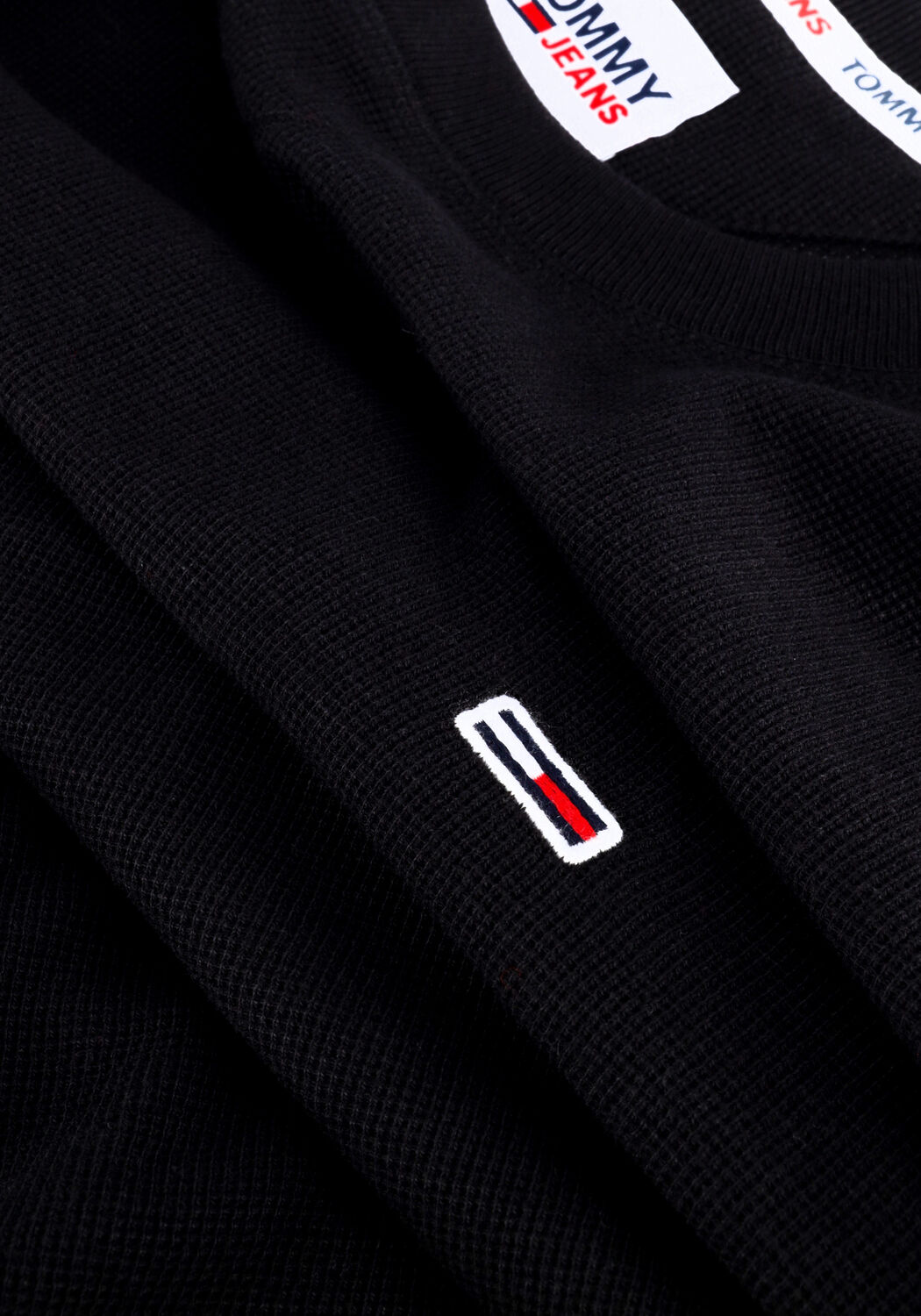 Zwarte TOMMY JEANS Trui TJM WAFFLE SNIT CREW - large