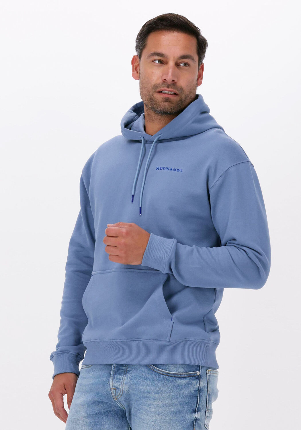 Blauwe SCOTCH SODA Sweater UNISEX HOODIE Omoda