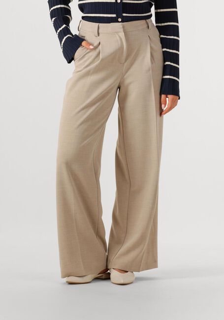 Beige OBJECT Pantalon OBJIVY HW WIDE PANT - large