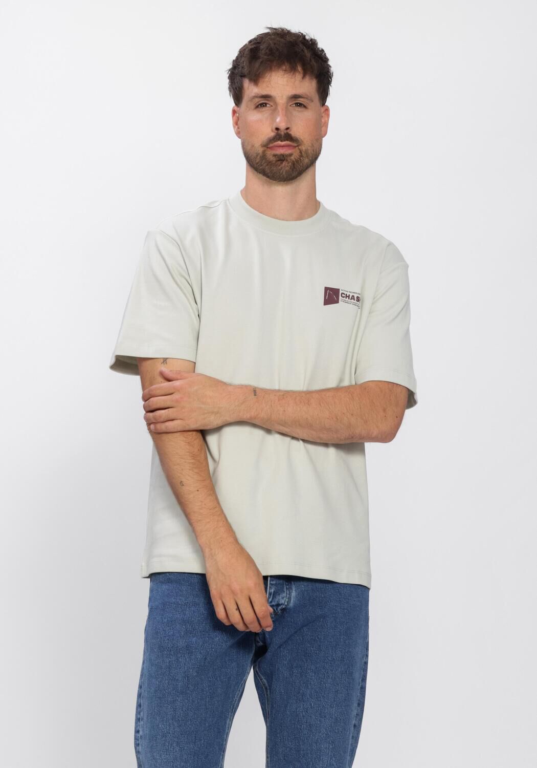 Lichtgrijze CHASIN T-shirt 52110080_IDO TEE - large