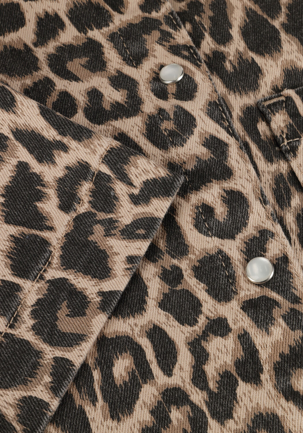 Bruine CATWALK JUNKIE Mini jurk DENIM DRESS WITH LEOPARD PATTERN - large