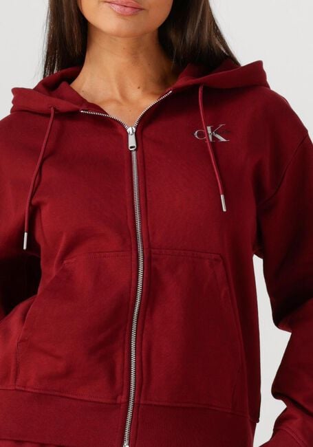 Bordeaux CALVIN KLEIN Sweater MONOLOGO FRENCH TERRY FZ BF HOOD - large