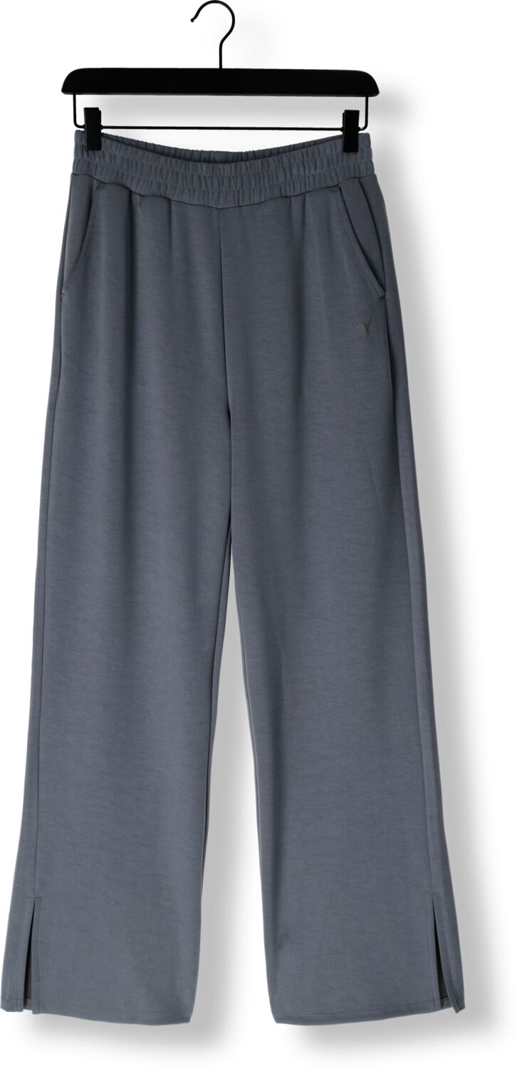ALIX THE LABEL Dames Broeken Ladies Knitted Flowy Side Slit Pants Donkergrijs