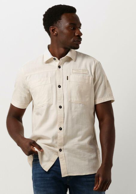 Beige PME LEGEND Casual overhemd SHORT SLEEVE SHIRT CTN SLUB - large