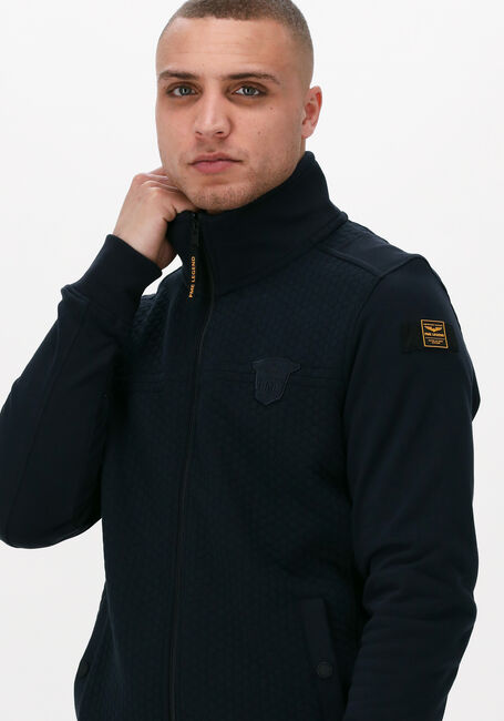 Donkerblauwe PME LEGEND Vest ZIP JACKET STRUCTURE SWEAT - large