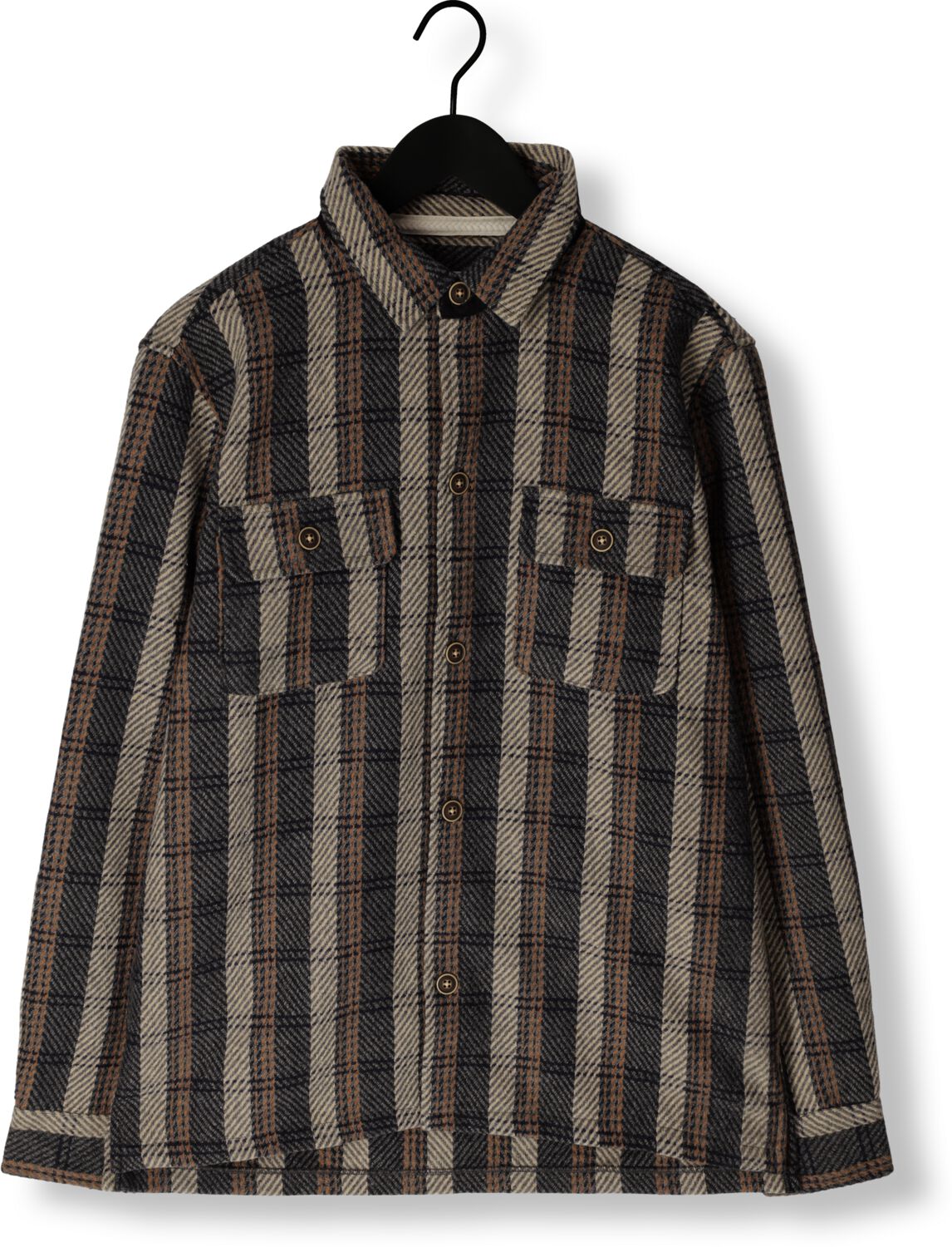 ANERKJENDT Heren Overshirts Akoscar Check Overshirt Donkergrijs