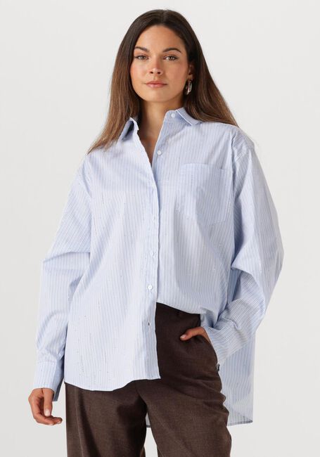 Lichtblauwe NEO NOIR Blouses DALMA PATTERN STONE SHIRT - large