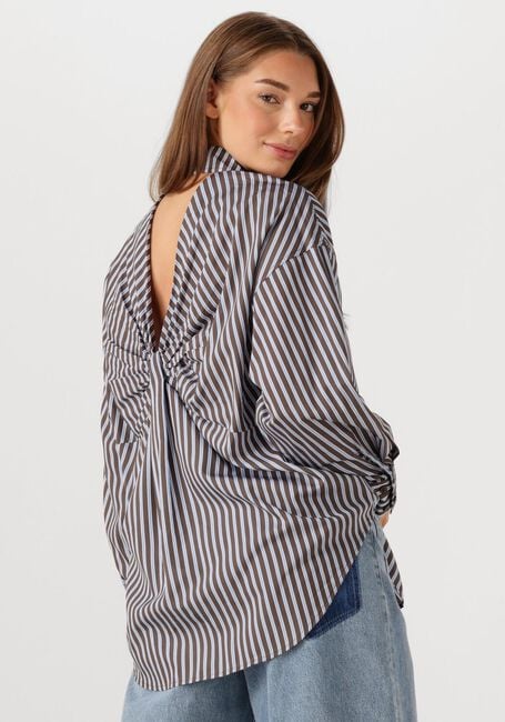 Bruine HAUTE L'AMITIÉ Blouses MELVIN STRIPE TWIST BOW SHIRT - large