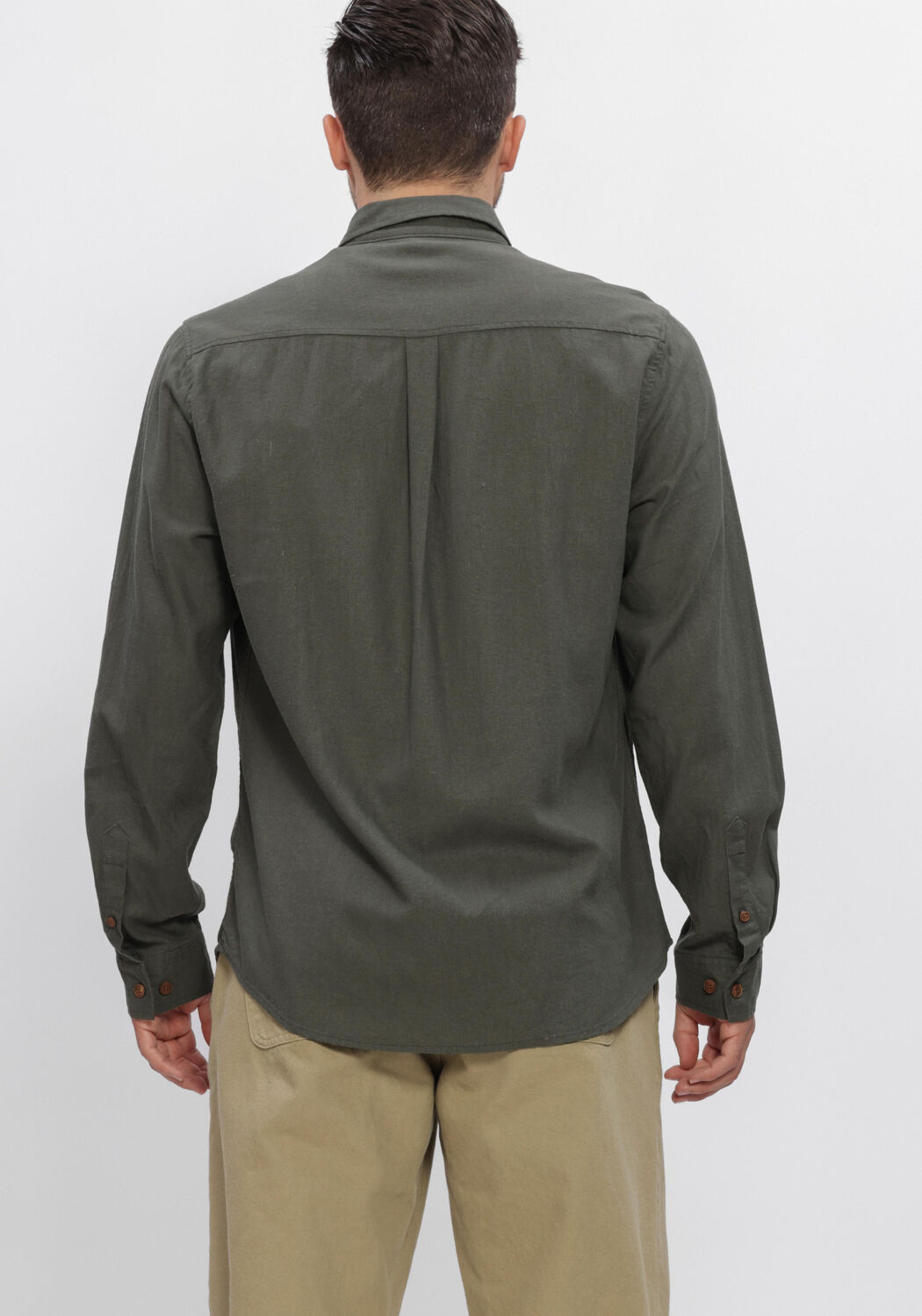 Groene ANERKJENDT Casual overhemd AKLEIF COT/LINEN/VIS L/S SHIRT - large