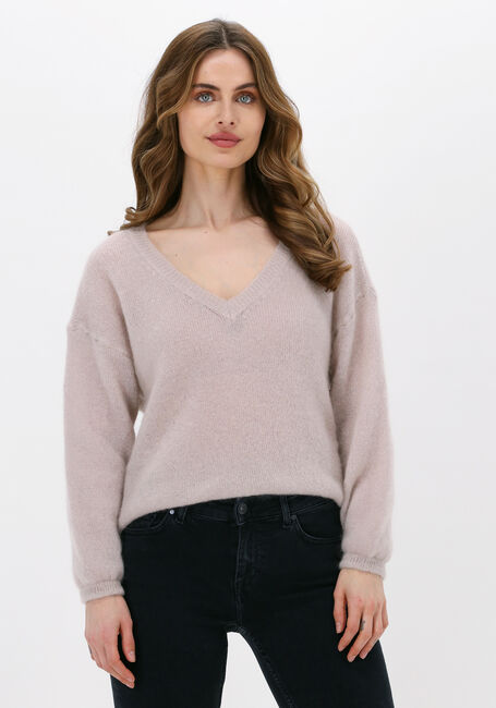 Beige AMERICAN DREAMS Trui SILJA V NECK KNIT - large