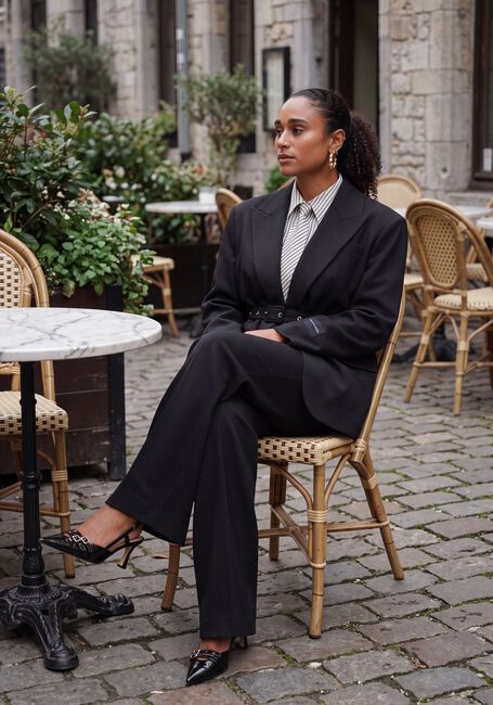 Zwarte HAUTE L'AMITI&Eacute; Blazer PREMIERE OVERSIZE BELT BLAZER - large