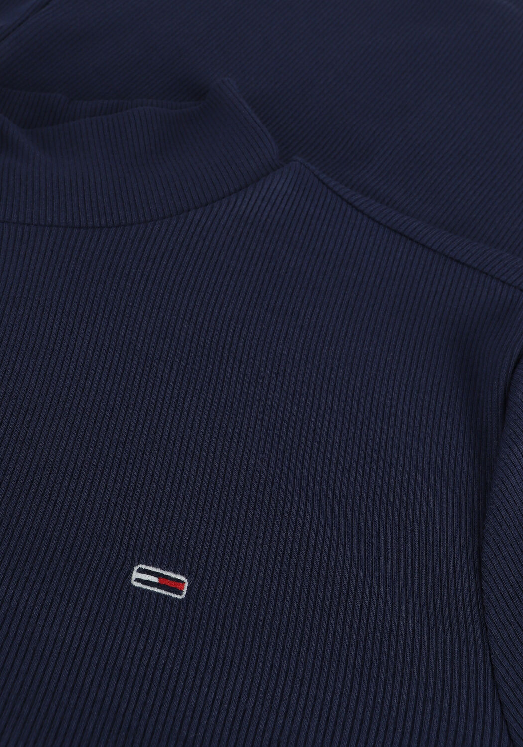 Donkerblauwe TOMMY JEANS T-shirt TJW RIB MOCK NECK LONGSLEEVE - large