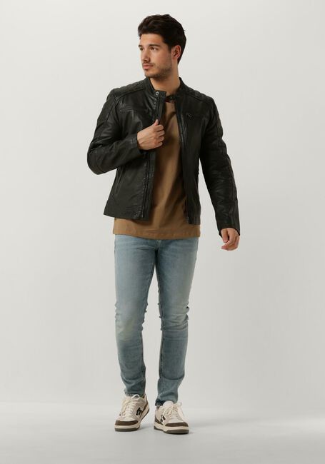 Donkergroene GOOSECRAFT Leren jas GC JACKET965 - large