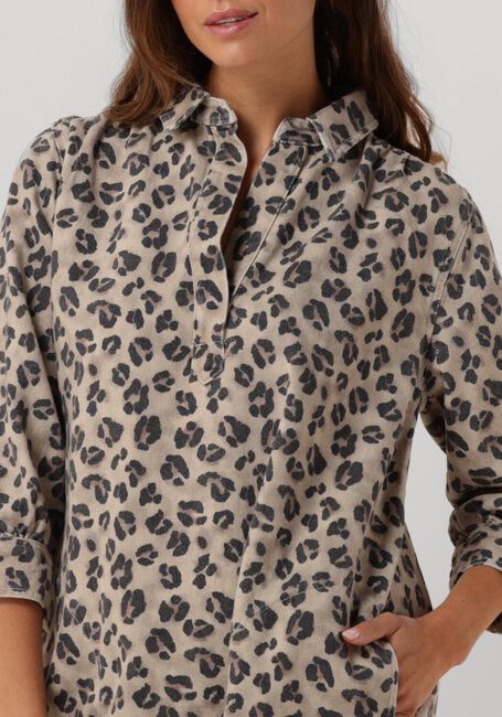 Bruine BY-BAR Midi jurk FLYNTH CHEETAH DRESS - large